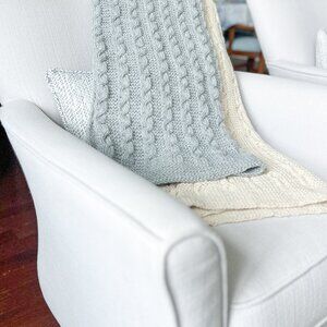 New soft /cosy hand knitted cable design throws (6 colors available).